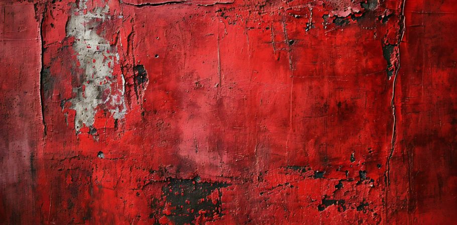 Grunge red wall with peeling paint,  Abstract background